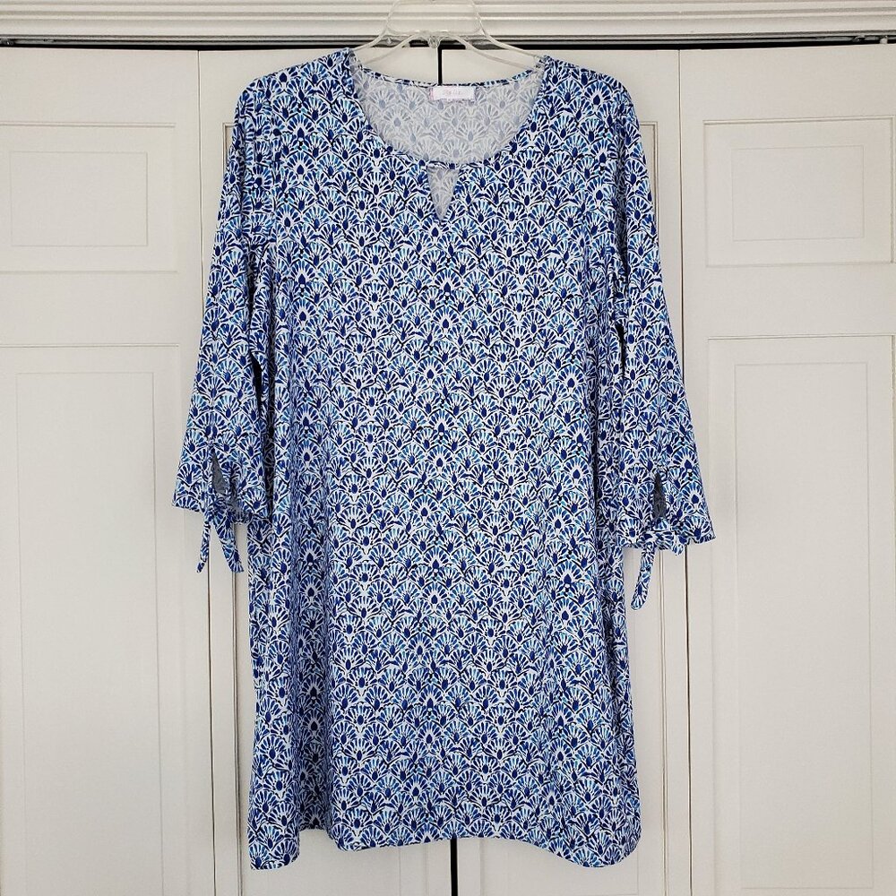 Stella Parker Cool Tide Tiles UPF 50 Tunic Dress XL